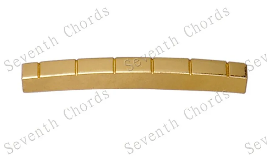 10 Stück/Set Gebogene 6-Saiten-Sattelstücke aus Messing für E-Gitarren in zwei Größen zur Auswahl, Gitarrenteile – Detail 4