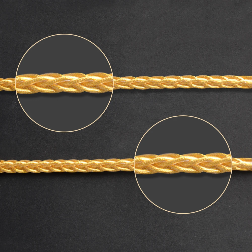 OKCSC MMCX كابل 8 النوى واحد الكريستال النحاس الذهب مطلي تحديث كابل 2Pin موصل 2.5/3.5/4.4 مللي متر متوازن المكونات ل SE215