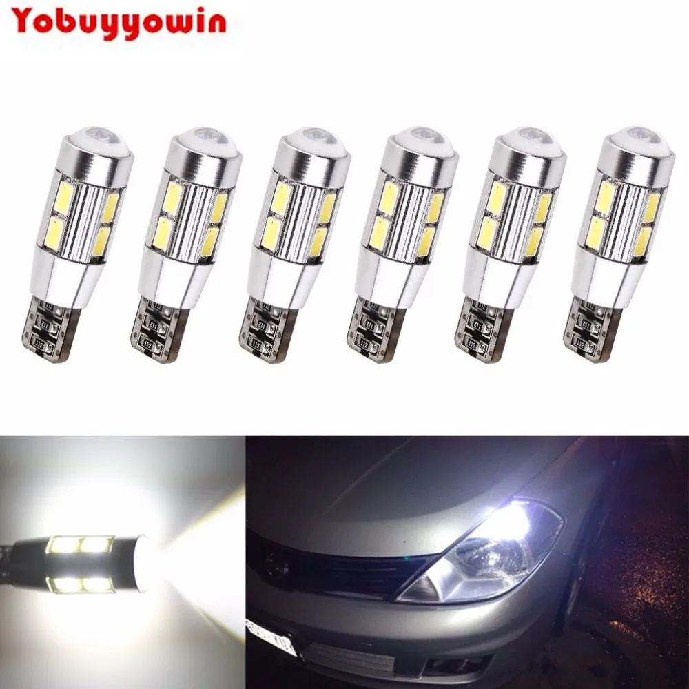 Kit 4 Lampadas Pingao Cambus Super Led 1 Polo T10 10 Leds LED T10 CANBUS 10LED 5630-w5w Branco