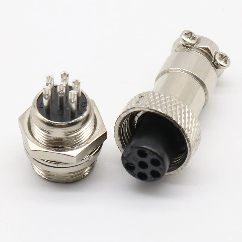 1pcs GX12 6 Pin Male & Female 12mm Wire Panel Connector Aviation Plug L92 GX12 Circular Connector Socket Plug