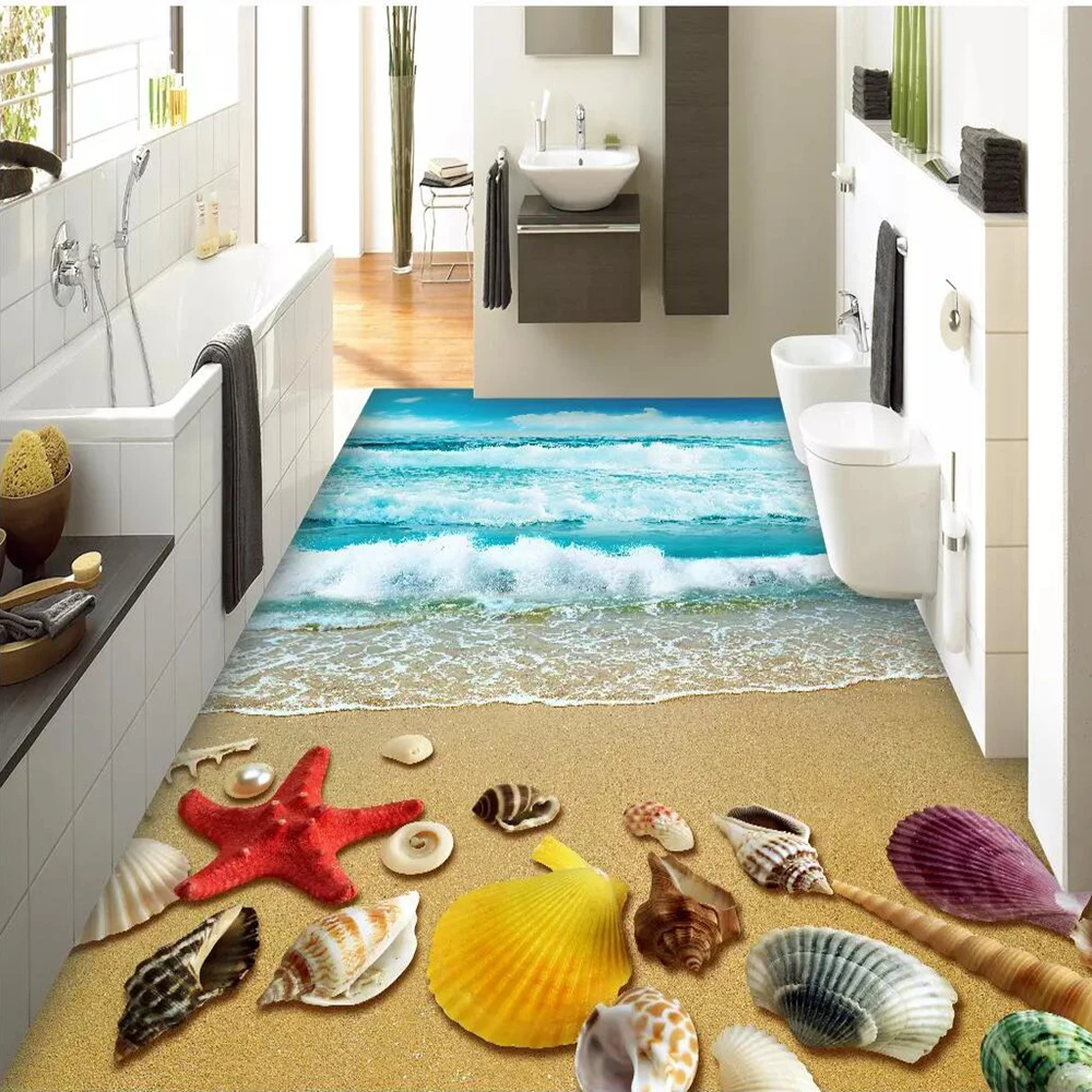 

Floor wallpaper Beach Shell Starfish Bathroom Hotel Restaurant Floor Picture
