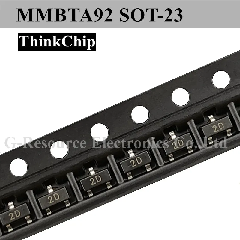ثلاثي الجهد القياسي ، ترانزستور SMD ، MMBTA92 SOT-23 ، 2D ، الوسم ، من من من من من من