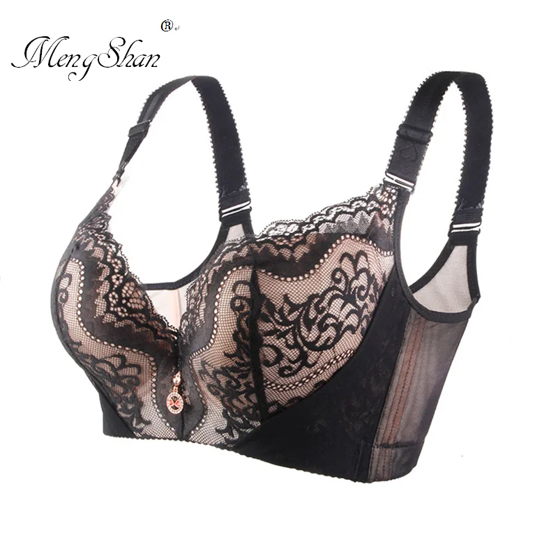 

Hand-held palm print cup big size bra PP point design Two steel rings are held together underwear women Enlarge plus size bra