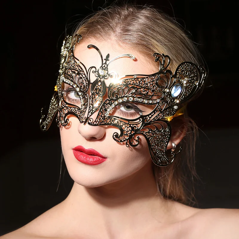 

Masquerade Quality Metal Mask Metal Diamond Big Small Butterfly Mask