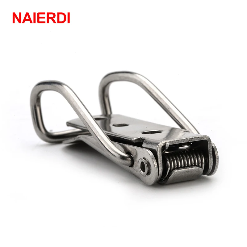 3PCS NAIERDI-J115B Iron Cabinet Boxes Hasp Lock 74*20 Spring Loaded Latch Catch Toggle Locks For Sliding Door Window Hardware