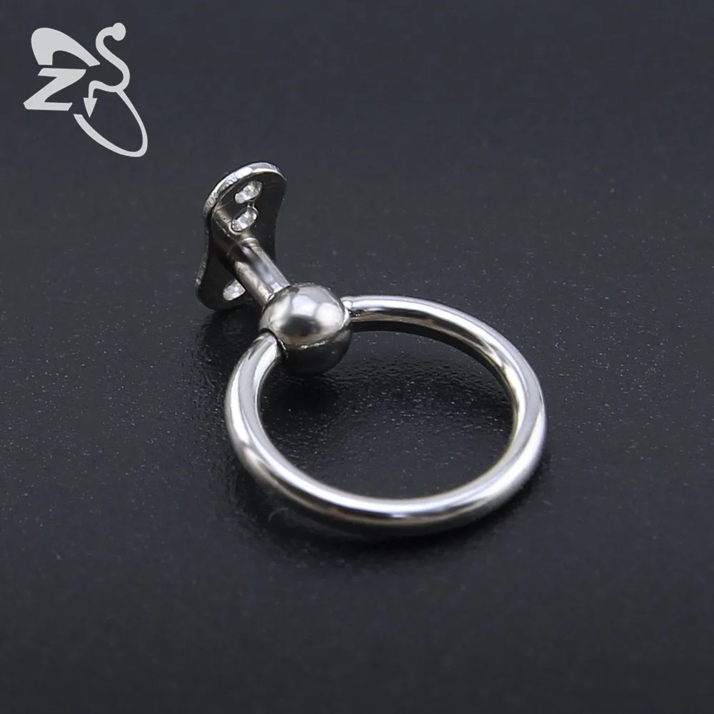 ZS 1PC Stainless Steel Round Circle Ring Internally Threaded Dermal Anchor Link Skin Diver Implants Body Jewelry Dermal Piercing