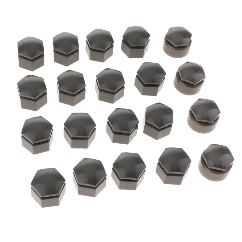 Gray 20Pack 19mm Plastic Car Wheel Nut Screw Cover Rims Bolt Cap Fits for Audi Q7