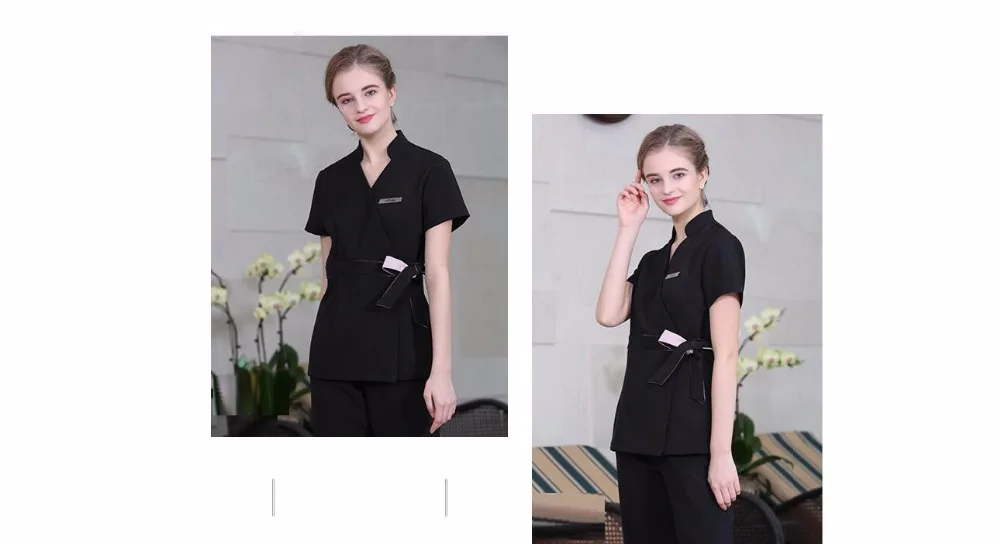 SPA Arbeitskleidung Overalls 2026 Neue Mode Beige Massage-Arbeitsuniform Sets Damen Oberteil und Hosen Set Großhandel Beauty-Bekleidung – Detail 18