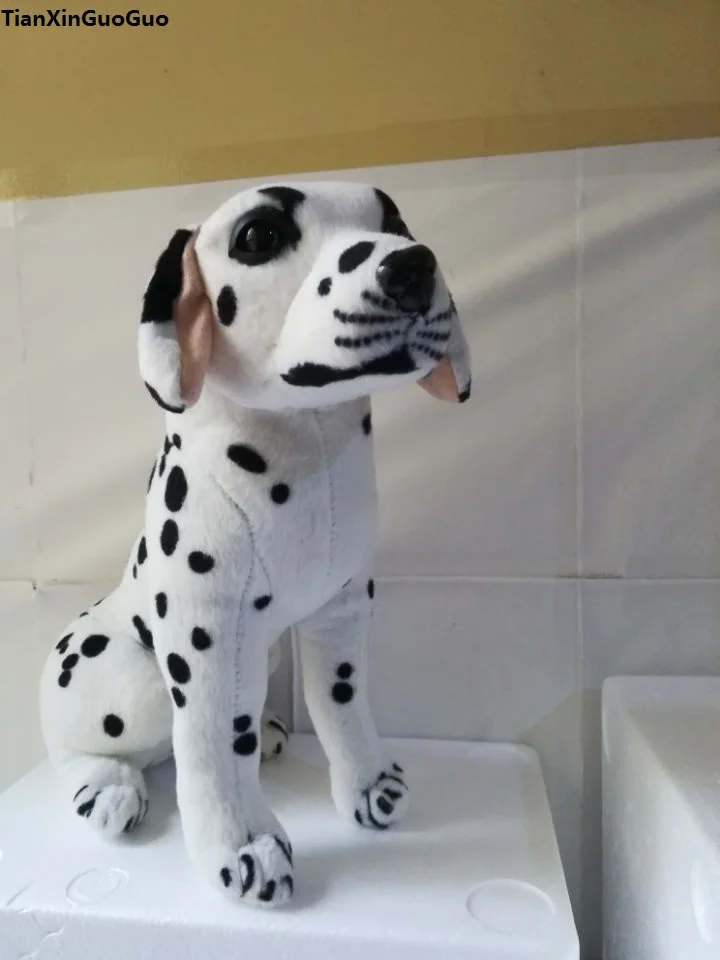 

about 42cm cute dalmatian plush toy squatting pose dalmatian dog soft doll toy,birthday gift w2909