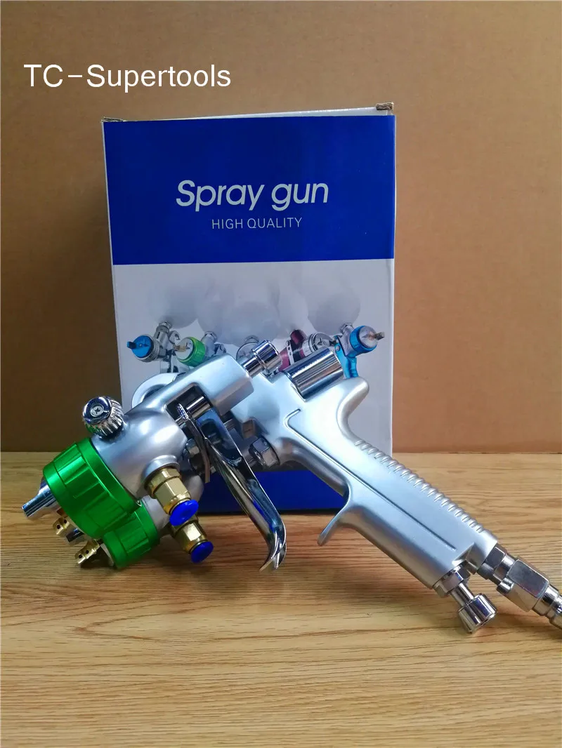 Double nozzle spray gun Free shipping nano chrome painting high pressure mirror pneumatic sprayer pneumatic tool lisson