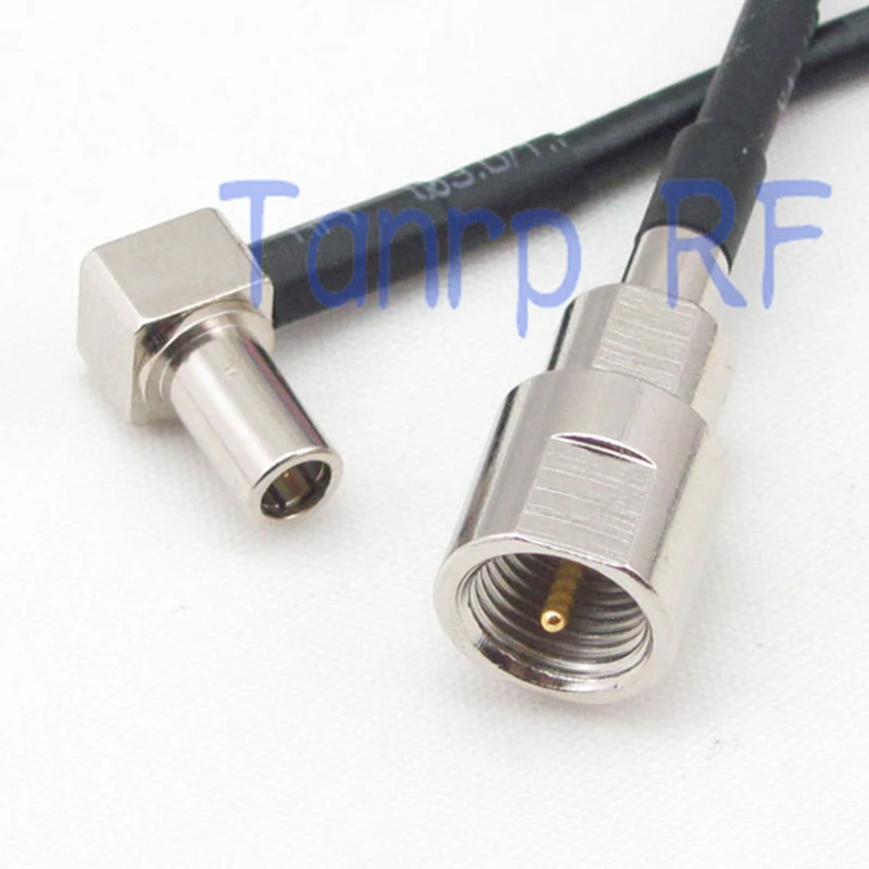 

10pcs 6in FME male plug to MS147 male right angle 90 degree RF adapter 15CM Pigtail coaxial jumper RG174 extension cable