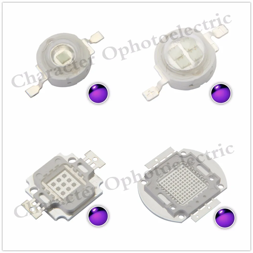 LED UV Purple LED integrated chips 365 375 385  395  405 425NM High Power COB Ultraviolet Lights 3/5/10/20/30/50/100 Watt