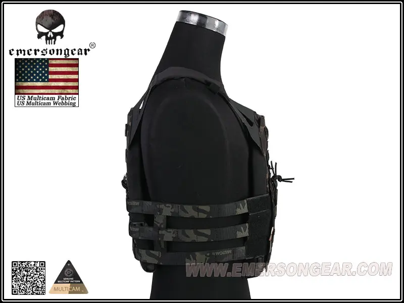 Emersongear-JPC Tactical Vest, Jumper Carrier, Combat Gear, Back Support, Multicam, Black, EM7344MCBK