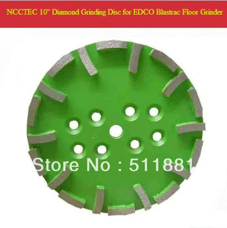 

10'' Blastrac Green Diamond Grind Disc for EDCO Blastrac grinder | 250mm meidum grade plate for universal floor | 20 segments