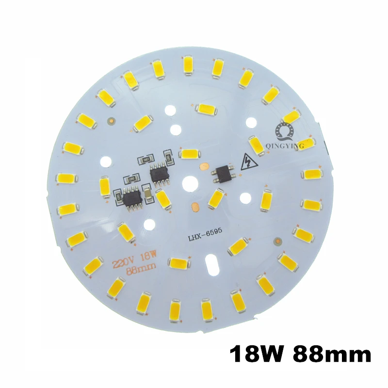 smd luz de led pcb driver ic integrado 88 mm placa blub de aluminio para iluminacao de lampadas de led 10 pecas 220v 18w 5730 01