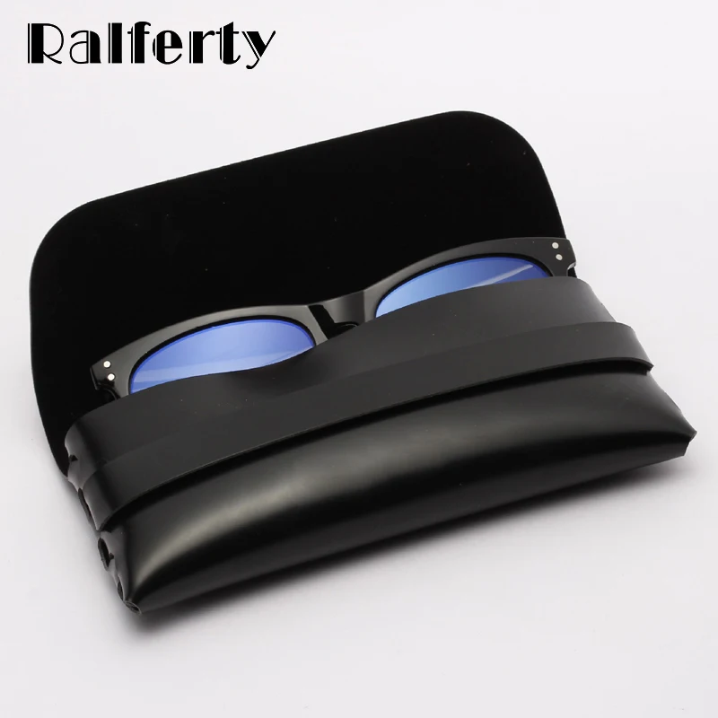 

Ralferty Protection Black Glasses Case PU Leather Sunglasses Pouch Quality Spectacles Box Glasses Eyewear Accessories