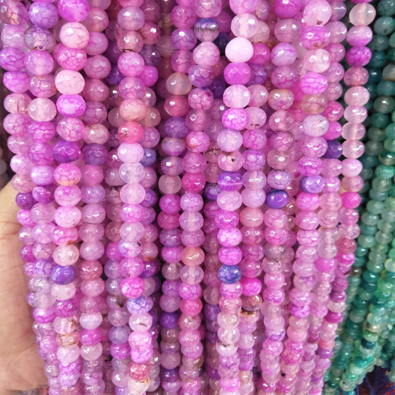 New Round Faceted Magenta Agates Beads 15