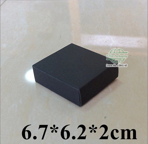 

6.7*6.2*2CM Black Kraft Boxes Cosmetic Gift Packing Box Blank Paper Packaging 200pcs\lot Free shipping