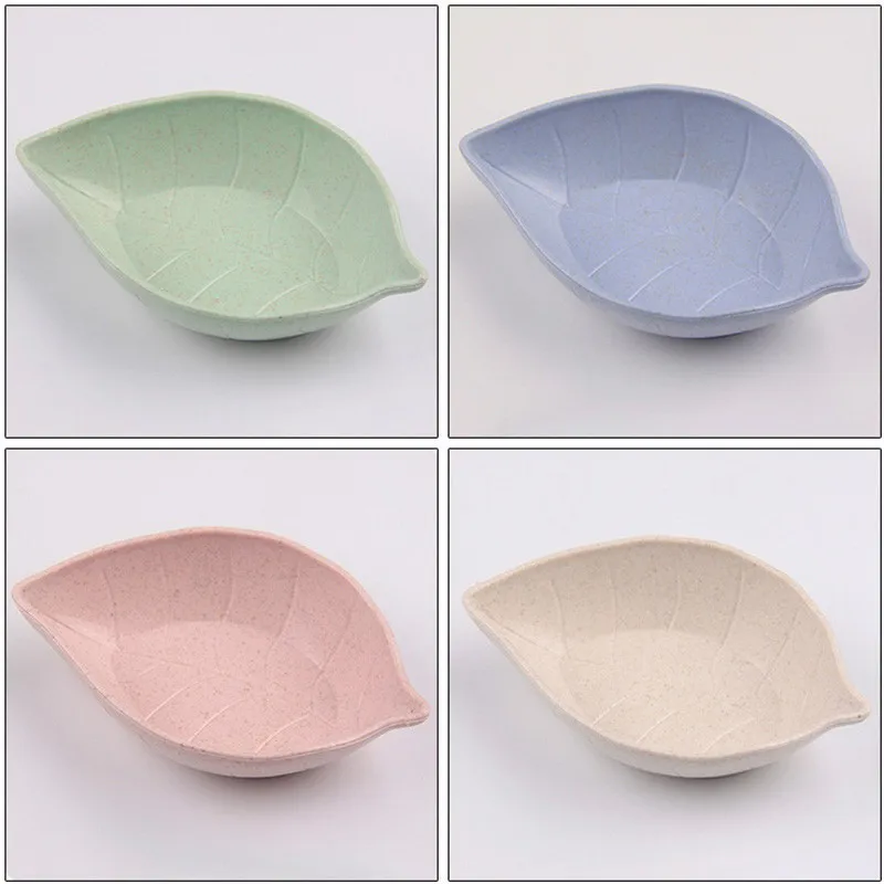 

100PCS new supercute pink Leaf Shape small dish small bowl soy sauce fruit tableware flat and deep dish Wheat Straw Sushi plate