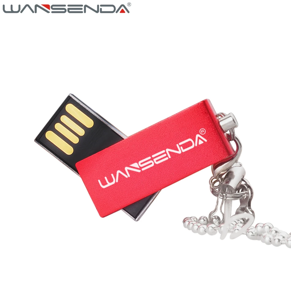 WANSENDA กันน้ำ USB แฟลชไดร์ฟ32GB 64GB หมุนไดรฟ์ปากกา16GB Pendrive Key Ring 128GB USB 2.0หน่วยความจำ