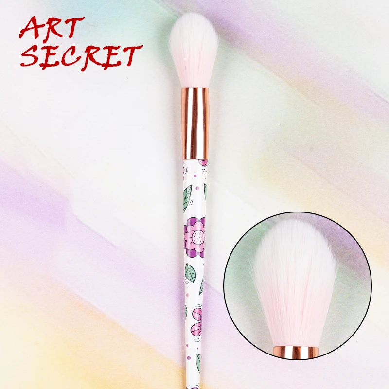 Artsecret Highlighter Brush 583407 Cosmetic Tool Pro Makeup Brush Soft Duo Fiber Rose Gold  Ferrule Plastic Handle with Pattern