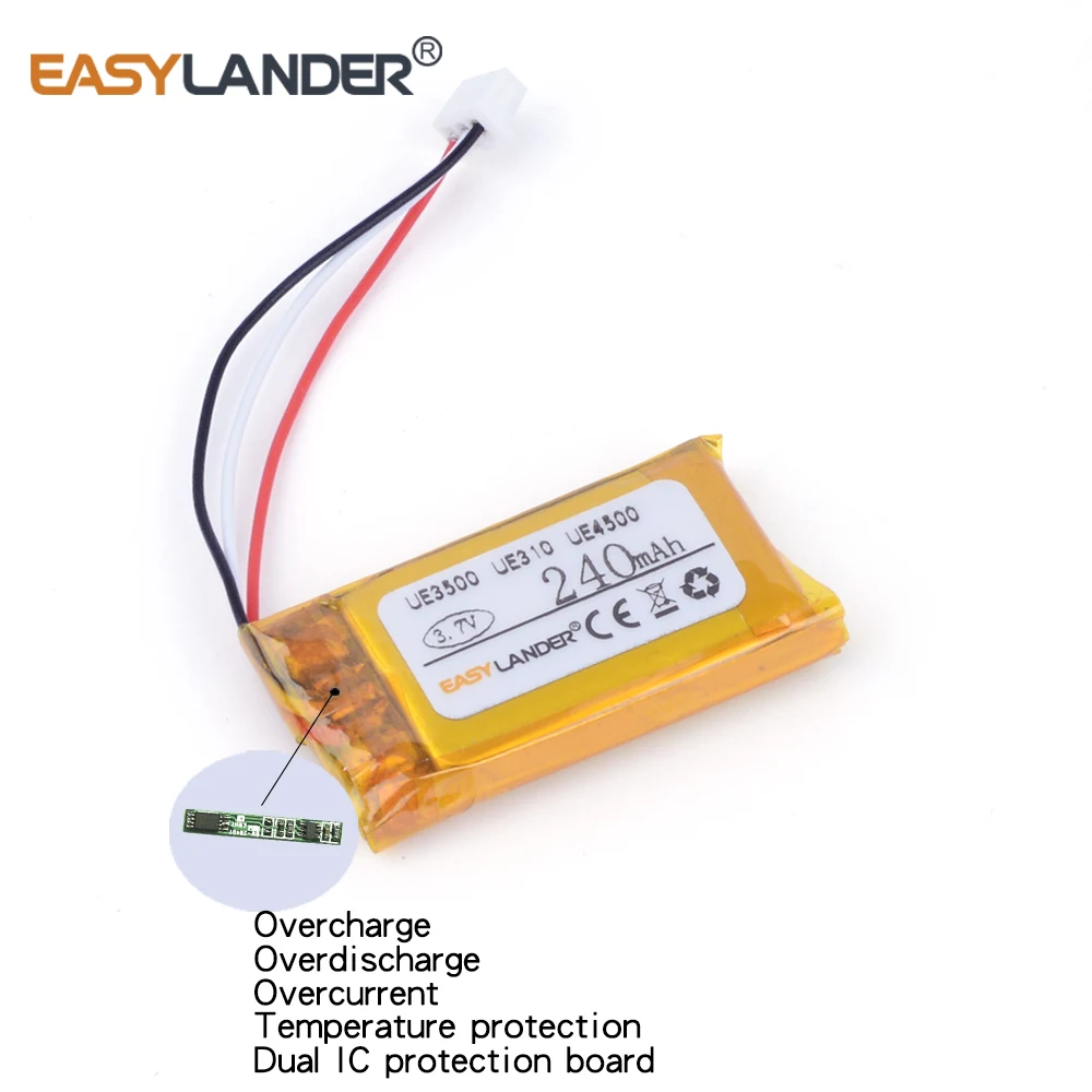 Easylander Replacement 3.7V 240mAh Rechargeable li Polymer Battery for Log itech UE3500 UE4500 UE310 Wireless Headset H600