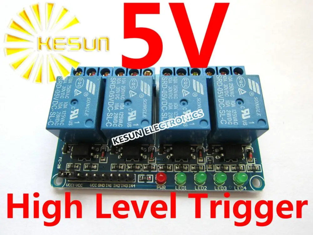 

5PCS/LOT 4 Channel 5V Relay Module High Level Trigger 4 road relay modules expand with Optocoupler