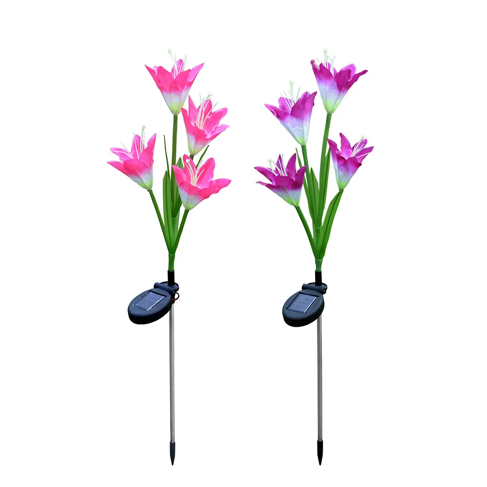 Linterna Solar LED para decoración de césped, luz Artificial, 2 piezas, 4 LED