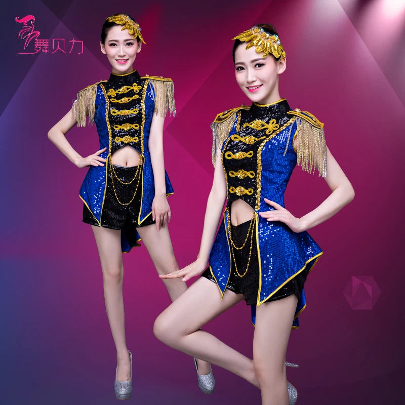 Jazz Dance Costume Modern Dancing Costumes Adults DS Nightclubs Fashion Sequins Bars Performance Suits Tuxedo Women