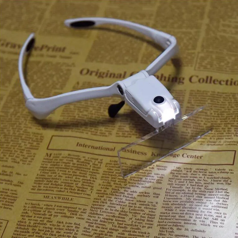 Lente d'ingrandimento per cuffie 1.0X 1.5X 2.0X 2.5X 3.5X lente d'ingrandimento regolabile a 5 gruppi ricarica USB con strumento per toelettatura gioielli a LED