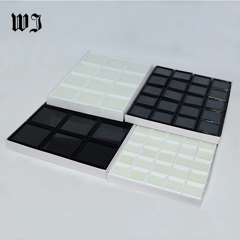 Wholesale Gemstones Collection Box Loose Diamond Jewelry Display Case Holder Gem Show Storage Container Box Plastic White Black