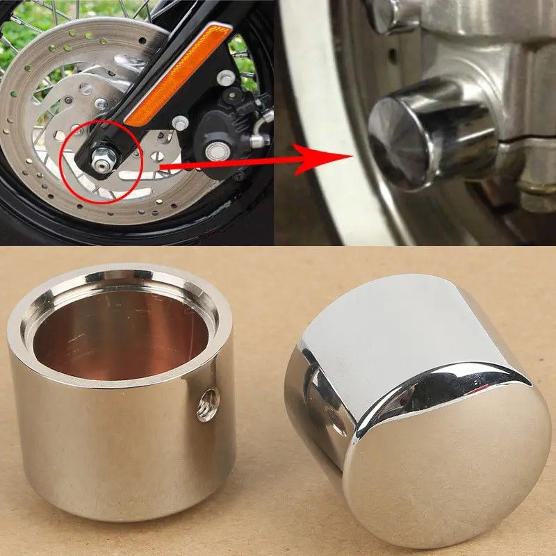 Chrome Front Axle Nut Cover Bolt For Harley Street 500 XG750 Street Electra Tr Glide Softail Road King FLTR FLHT FLHRC Sportster