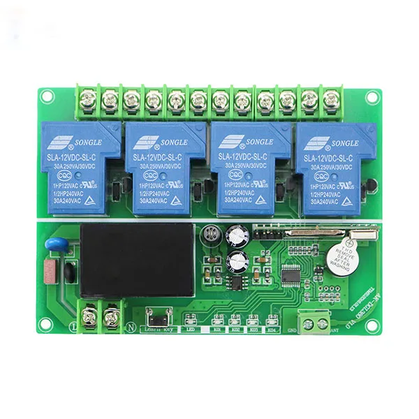 AC220V 250 V 380 V 30A 4CH Radiosteuerpult RF Wireless Relay Fernbedienung Wechseln Sender + Empfänger fensterläden//Garagentor