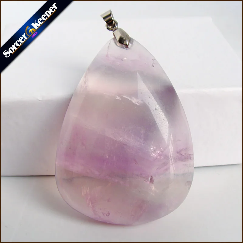 Commercio all'ingrosso Genuine Naturale Arcobaleno Fluorite di Cristallo Pietre Reiki Guarigione Delle Donne Collane Del Pendente Borda il Mestiere Monili Che Fanno QS542