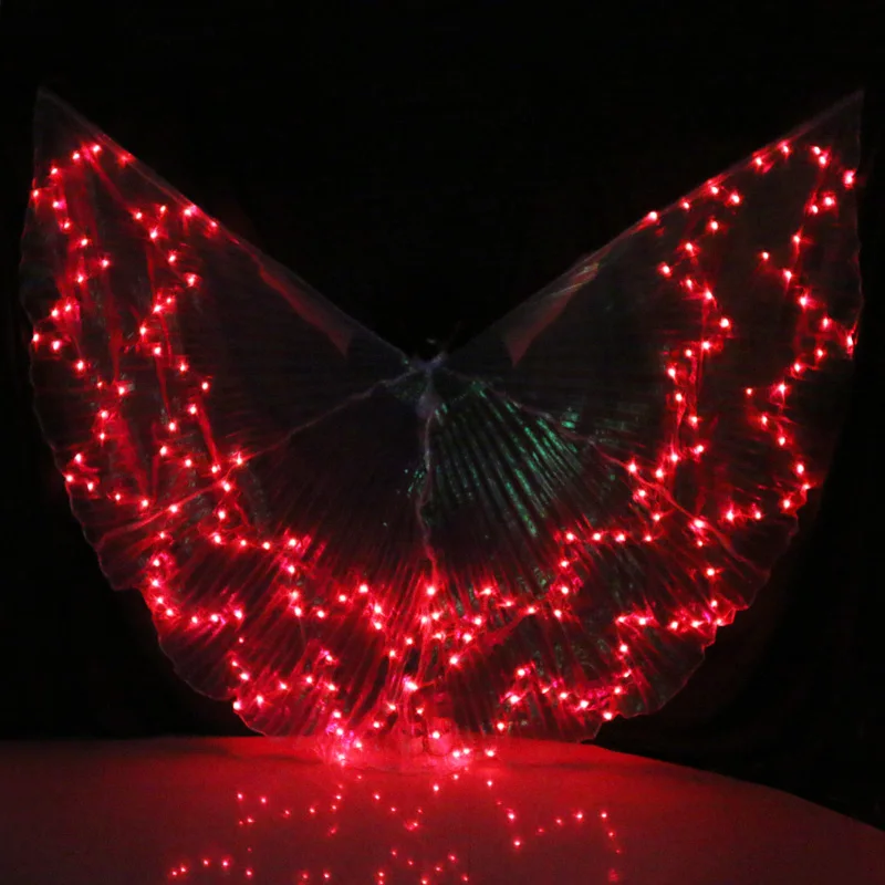 Ailes de papillon sans bâton pour adulte, LED colorées, accessoires professionnels de danse du ventre, équipement de danse du ventre