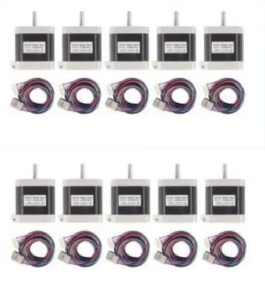 US FREE SHIP!10PCS Wantai 4lead Nema17 Stepper Motor 42BYGHW609L20P1-X2 56oz-in 40mm 1.7A,D-Shaft With Connector 3D Printer