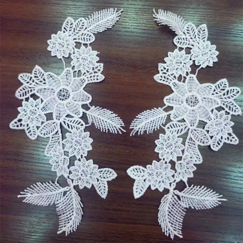 2019 latest milk fibre embroidery mirrored applique,wedding dress applique accessories,Gh190919B