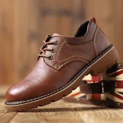 Zapatos de cuero genuino para hombre, calzado de seguridad informal, Brogue, trabajo, negocios, novedad de otoño, 2023