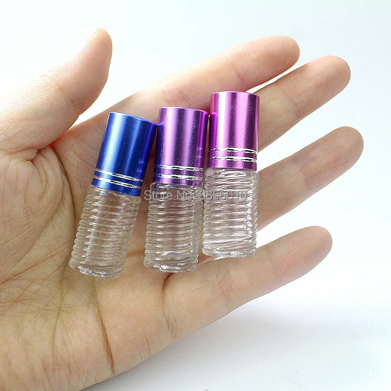 3ml Colorful Thick Glass Roll On Essential Oil Empty Perfume Bottle Roller Ball F461