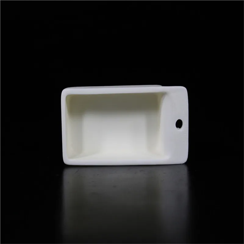 99.3% alumina crucible / 100*56*35 / Rectangular corundum crucible / Al2O3 ceramic crucible / Sintered crucible