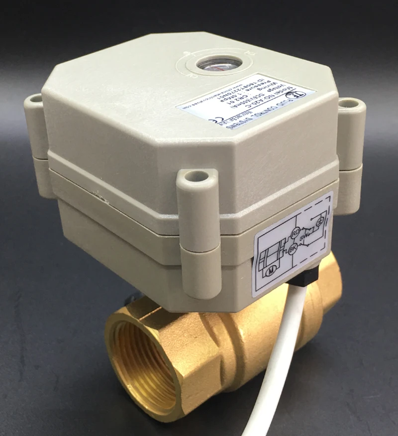 Full Port Brass 3/4'' normal open/close electric valve AC110V 220V 12V 24V motor operated valve DN20 electric motorized valve