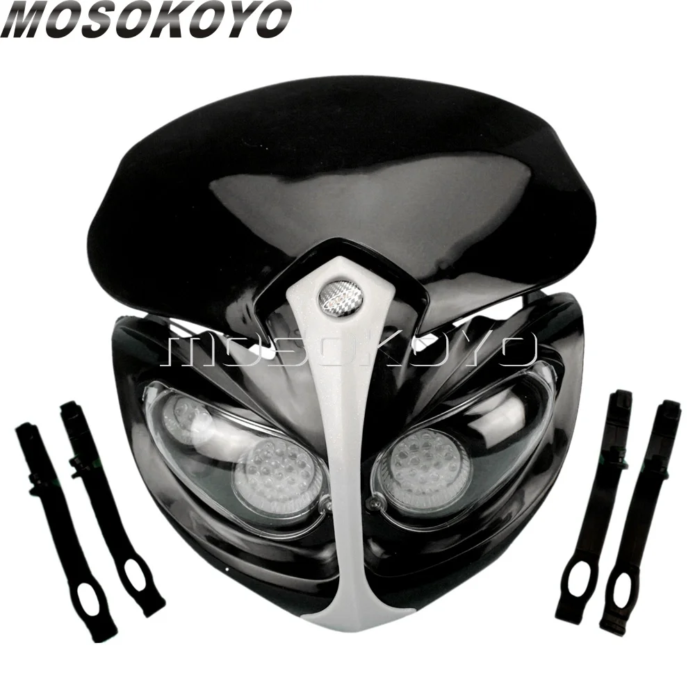 Universal Dirt Bike Motocross Headlight Supermoto Headlamp Headlight Fairing For Honda Suzuki Kawasaki Yamaha CBR FZ1 FZ8