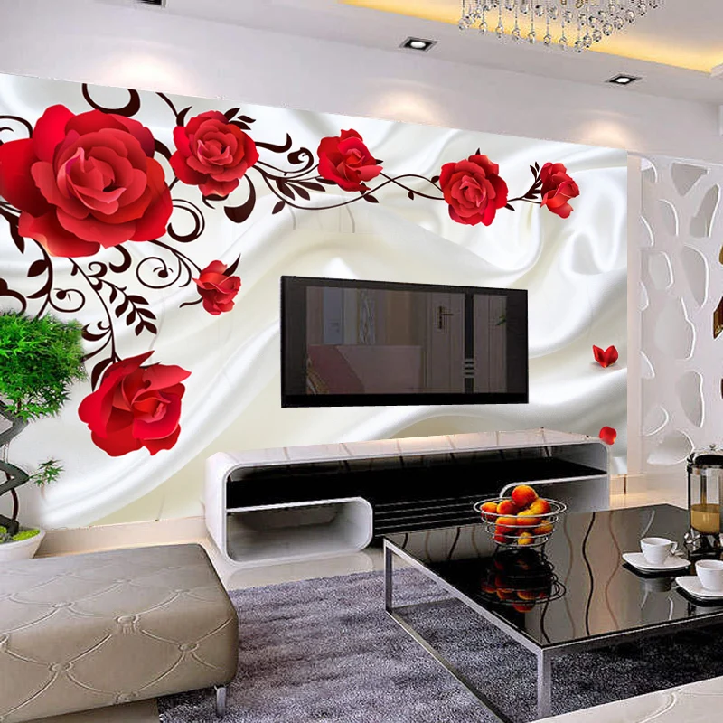 beibehang 3D romantic backdrop living room TV wall wallpaper background wallpaper rose vine wallpapers mural papel de parede