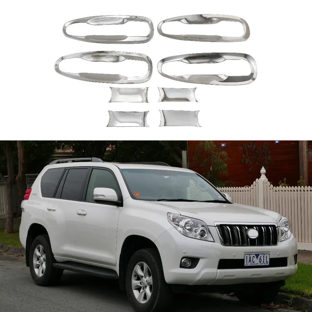 

For Toyota Land Cruiser Prado FJ150 2009-2019 8Pcs Car The door handle Bowl covers ABS Chrome Accessories Stickers Car Styling