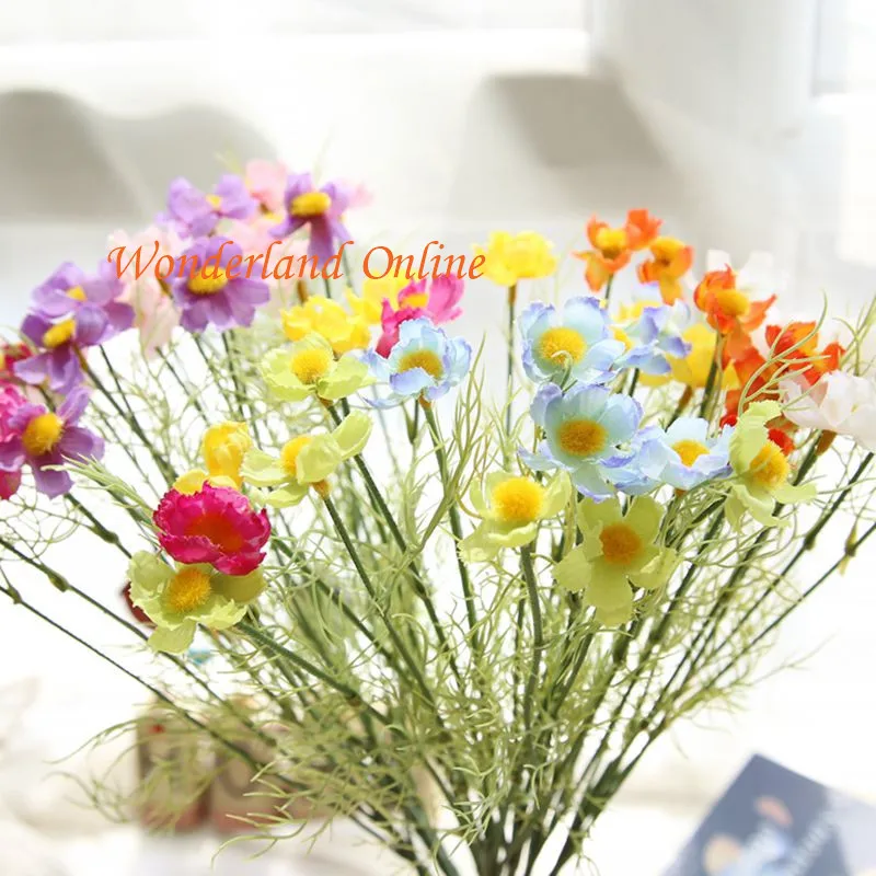 9Colors 6 head cute Persia daisy galsang silk flower artificial decorative Butterfly flower for Thanksgiving Day gift