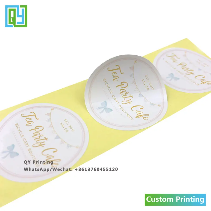 

1000pcs 39x39mm Free Shipping Custom Cosmetic Label Printing Beer Cable Perfume Customized Stickers Roll Logo Decorative Label