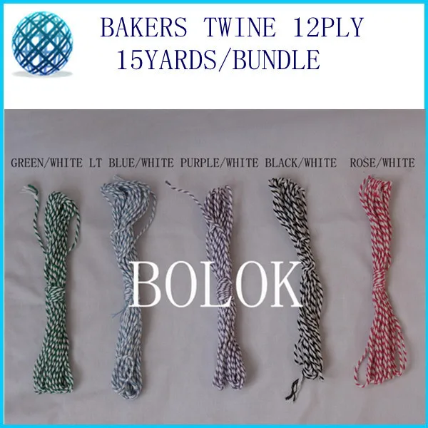 1000pcs/lot baker twine 12ply 15yards/bundle DIY Cotton  twine used in wrapping tag, gift cards 42 color wholesales