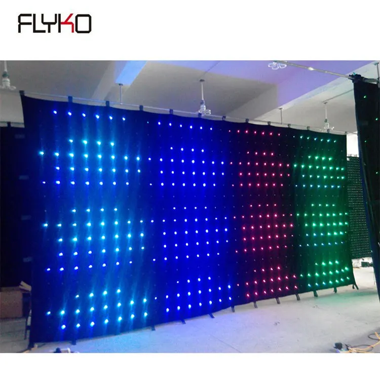 

Gloshine creative product P18 3x6m led video curtain,flexible led curtain display