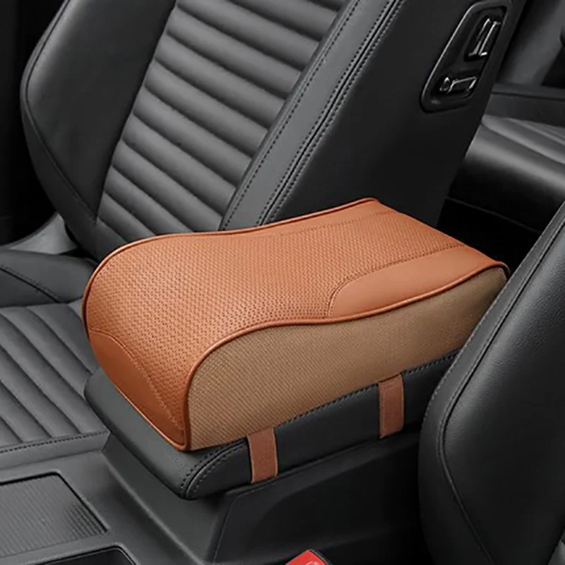 Genuine Leather Car Armrest Cover Universal Center Console Auto Seat Armrests Box Padding Protection Cushion Hand Support