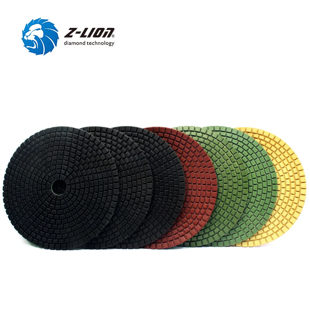 

Z-LION 7pcs/Lot 6 inch Diamond Polishing Pad Wet Use 148mm Flexible Polishing Disc for Granite Marble Stone